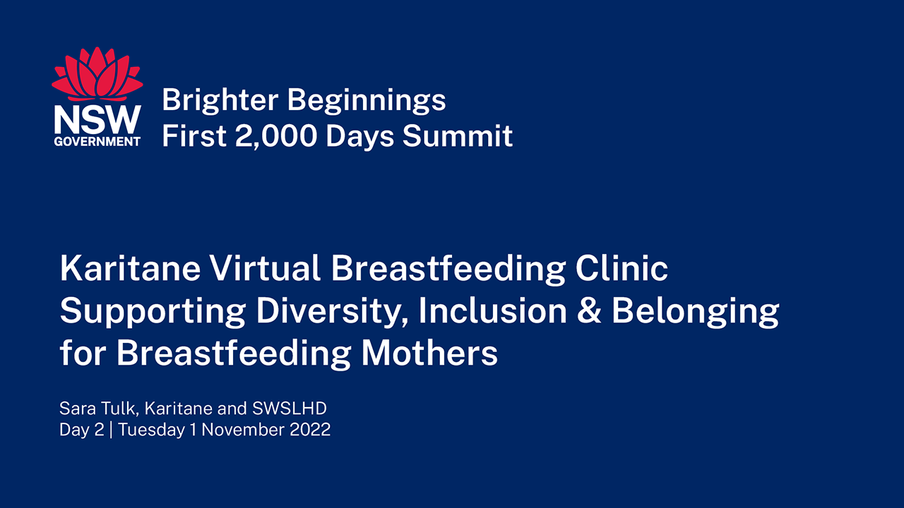 2022 Brighter Beginnings First 2000 Days Summit NSW Government